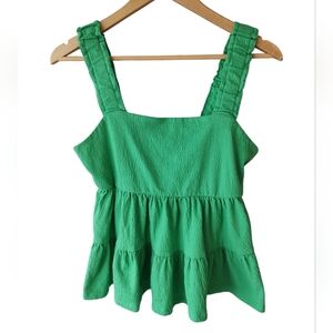 SO Green Tiered Tank Top Size Large